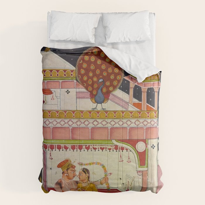 Vibhasa-Ragini Antique Indian Miniature Painted Illustration Comforter Gallery Image 6