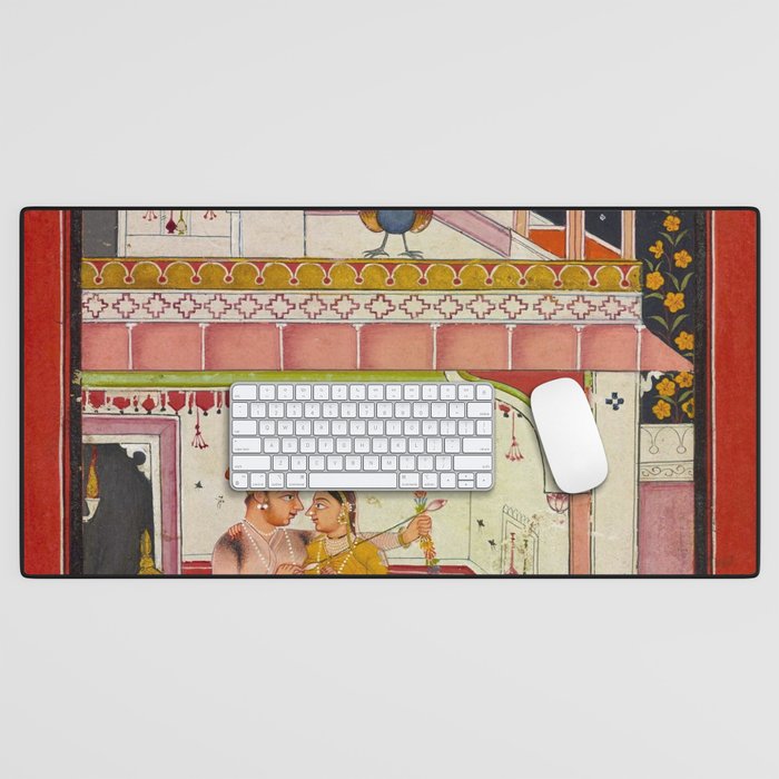Vibhasa-Ragini Antique Indian Miniature Painted Illustration Desk Mat Gallery Image 1
