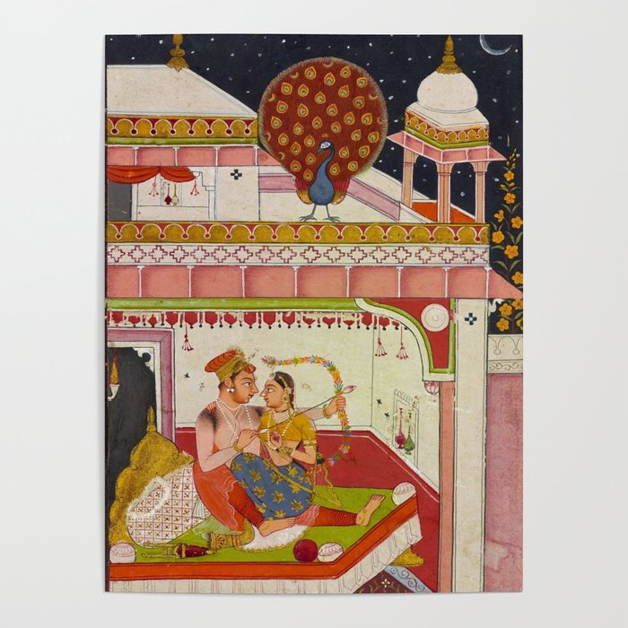 Vibhasa-Ragini Antique Indian Miniature Painted Illustration Poster Gallery Image 4