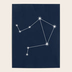 Libra Zodiac Star Constellation Line Art Dark Blue Poster Gallery Image 4