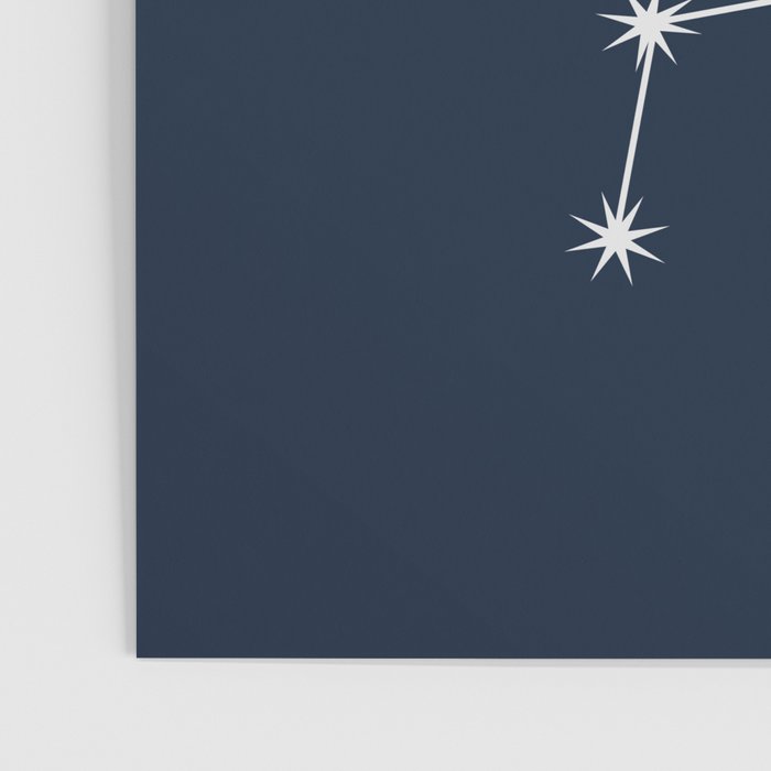 Libra Zodiac Star Constellation Line Art Dark Blue Poster Gallery Image 3