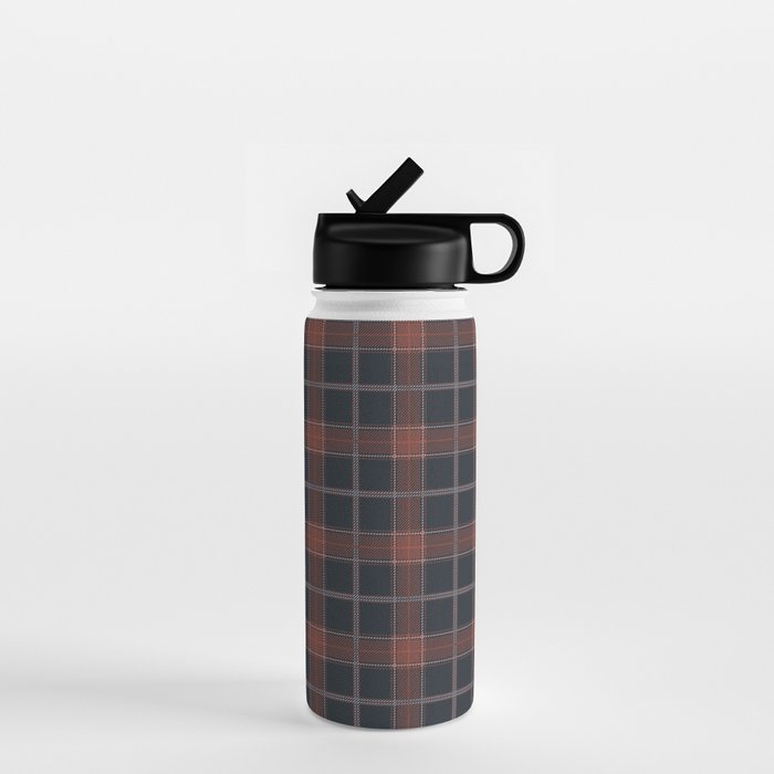 autumn road tartan Water Bottle Gallery Image 1