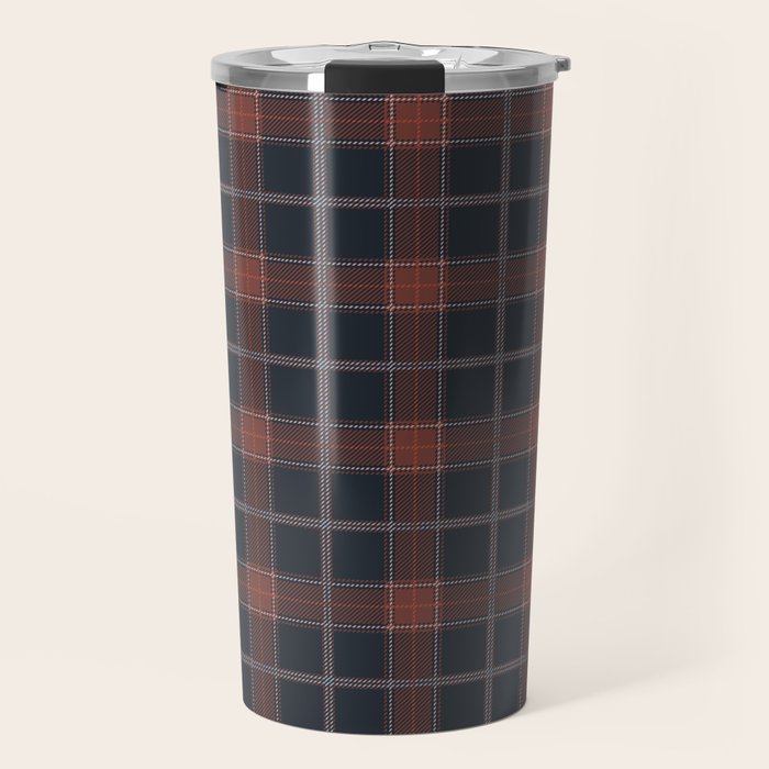 autumn road tartan Travel Mug Gallery Image 1