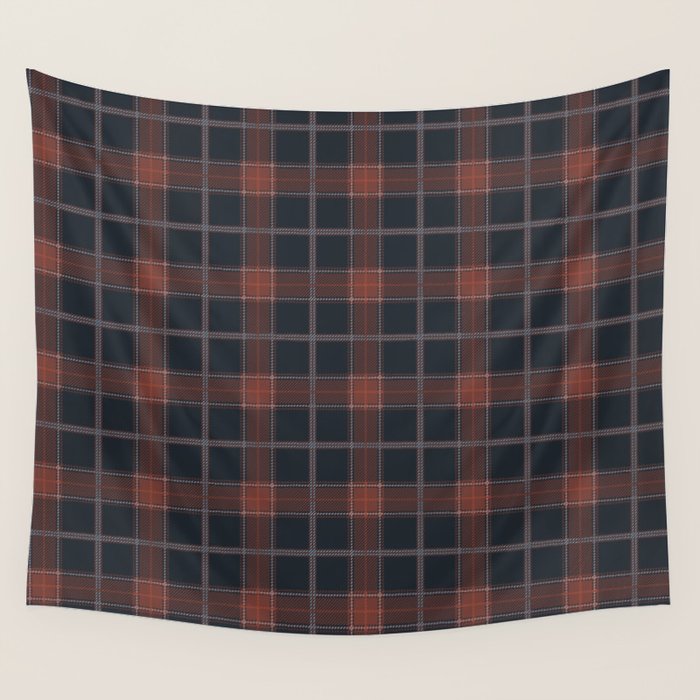 autumn road tartan Wall Tapestry Gallery Image 1