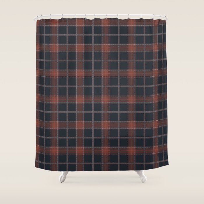 autumn road tartan Shower Curtain Gallery Image 1