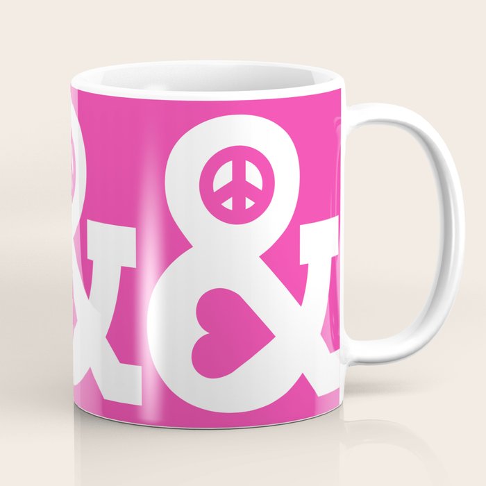 Peace and Love (pink edition) Coffee Mug Gallery Image 1