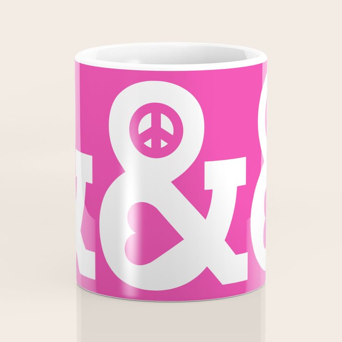Peace and Love (pink edition) Coffee Mug Gallery Image 4