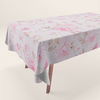 Modern Vintage Blush Pink  Romantic Floral Pattern Tablecloth Gallery Image 1