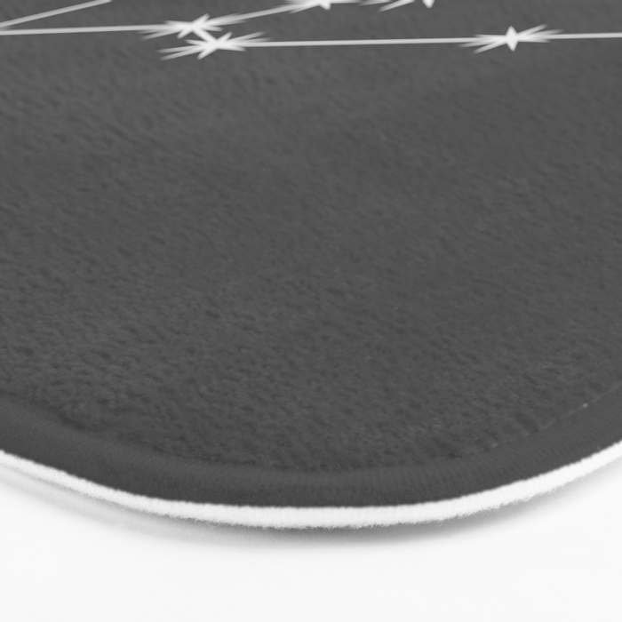 Taurus Zodiac Star Constellation Line Art Grey Bath Mat Gallery Image 3
