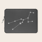 Taurus Zodiac Star Constellation Line Art Grey Laptop Sleeve Gallery Image 1
