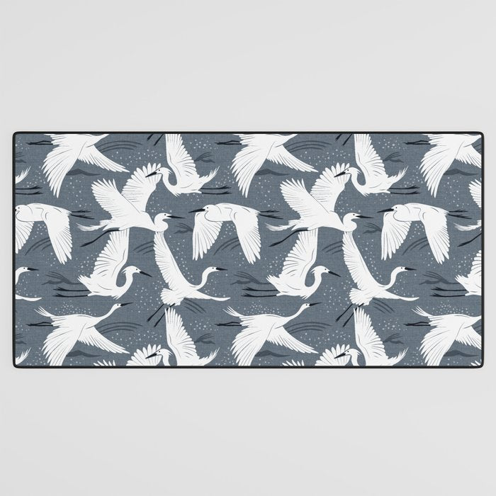 Soaring Wings - Steel Blue Grey Desk Mat Gallery Image 3