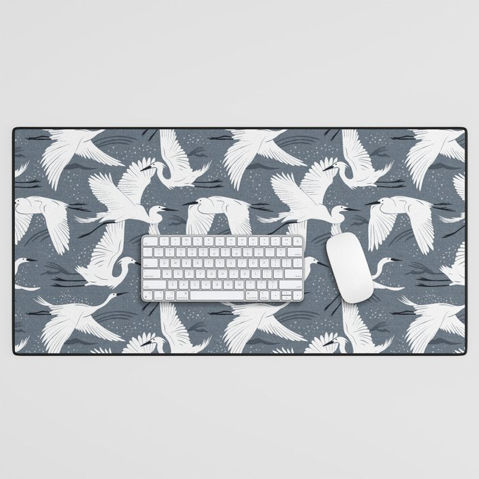 Soaring Wings - Steel Blue Grey Desk Mat Gallery Image 1