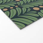 Green and Navy Botanical Scalloped Art Deco Pattern Welcome Mat Gallery Image 2