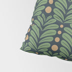 Green and Navy Botanical Scalloped Art Deco Pattern Pillow Sham Gallery Image 4