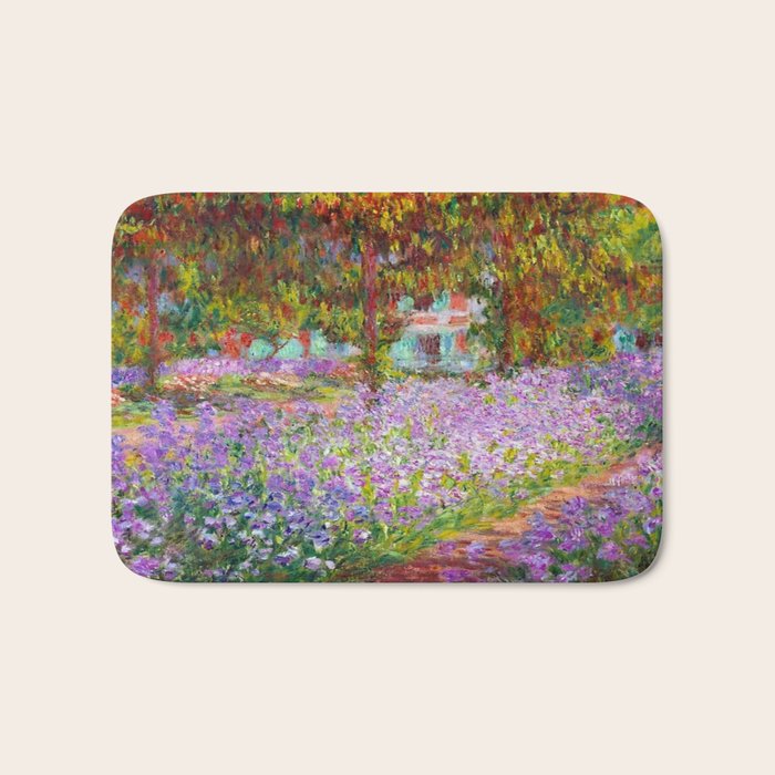 Claude Monet Irises In Monet's Garden At Giverny Bath Mat Gallery Image 1