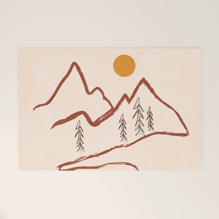 Mountain Minimal Welcome Mat Gallery Image 1