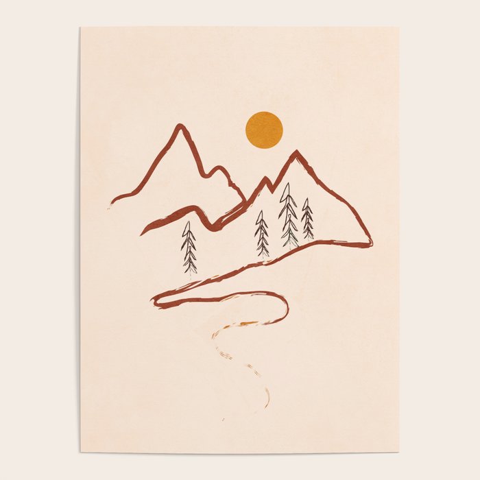 Mountain Minimal Poster Gallery Image 4