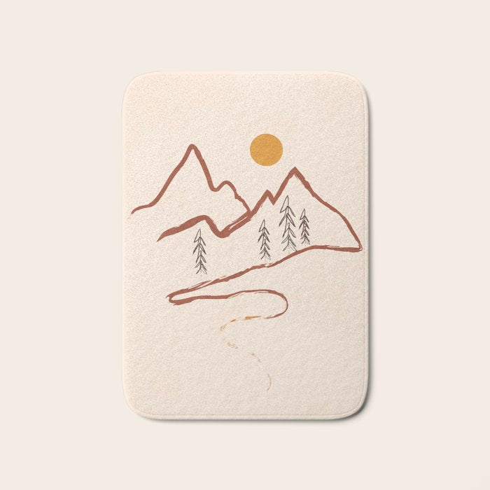 Mountain Minimal Bath Mat Gallery Image 1