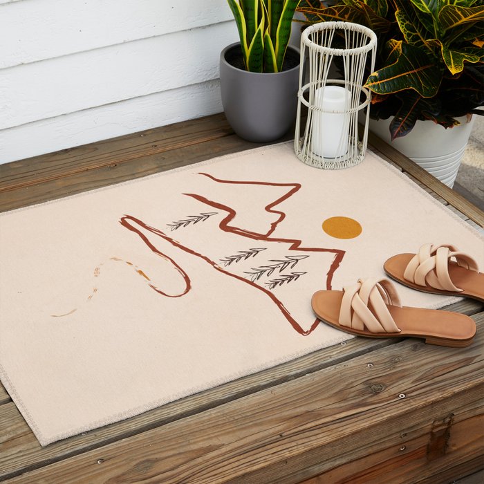 Mountain Minimal Outdoor Rug Gallery Image 2