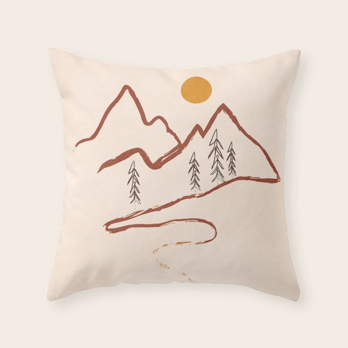 Mountain Minimal Throw Pillow Gallery Image 6