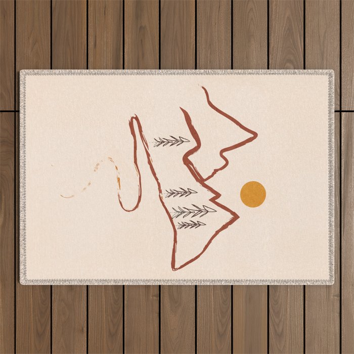 Mountain Minimal Outdoor Rug Gallery Image 1