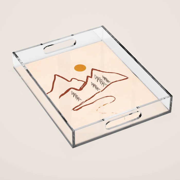 Mountain Minimal Acrylic Tray Gallery Image 1