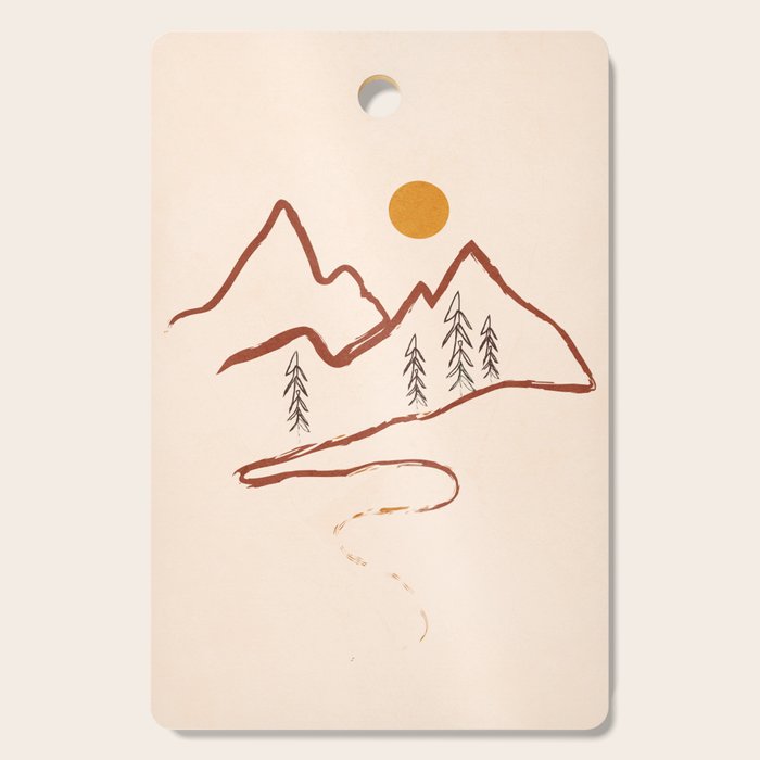 Mountain Minimal Cutting Board Gallery Image 1