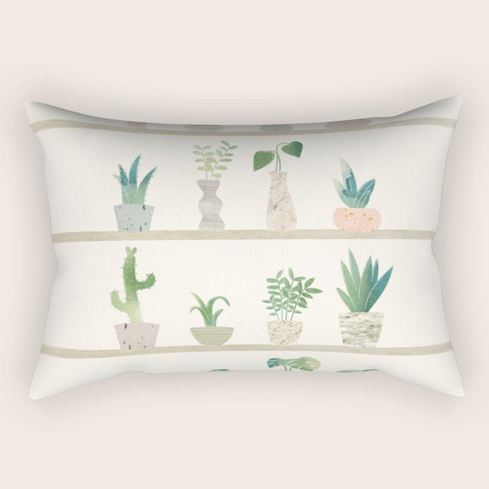 Little Plant Pots Rectangular Pillow Gallery Image 1