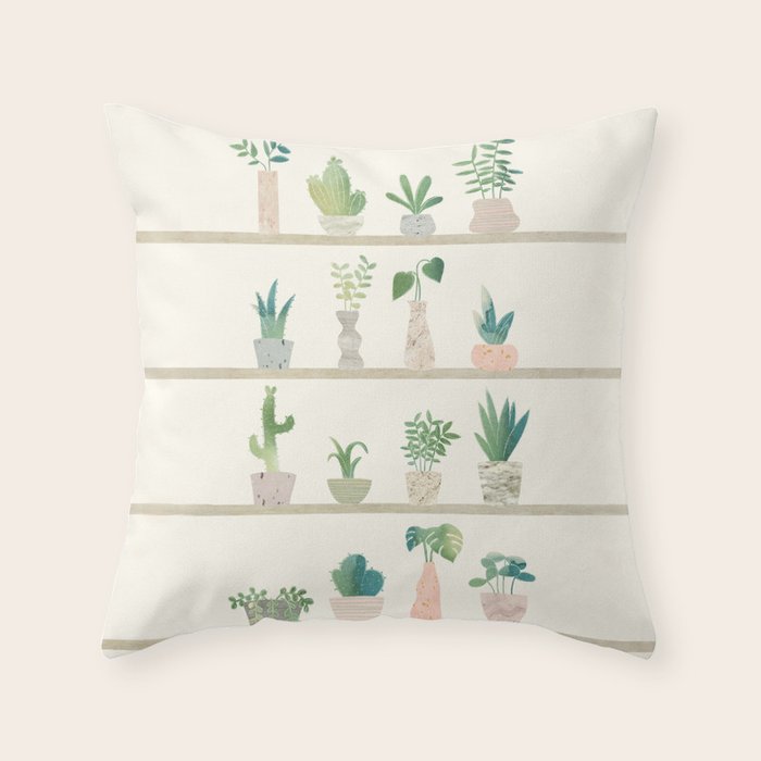 Little Plant Pots Throw Pillow Gallery Image 6