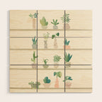 Little Plant Pots Wood Wall Art Gallery Image 1