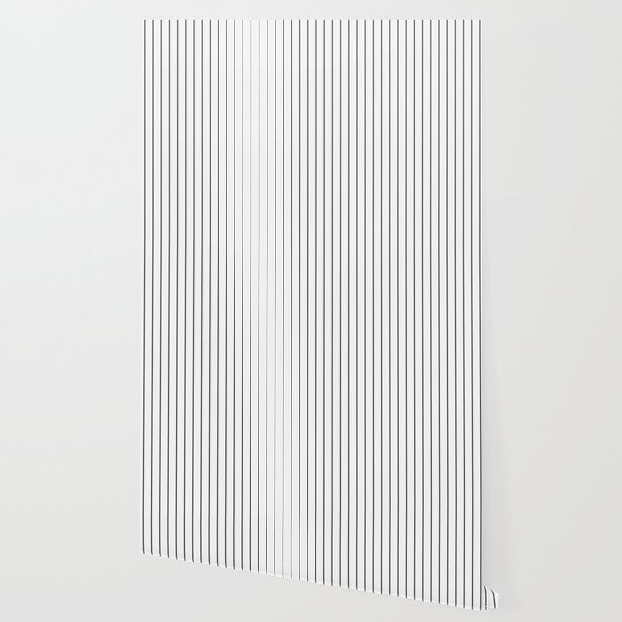 Minimal Line Curvature I Black and White Mid Century Modern Arch Abstract Wallpaper Gallery Image 2
