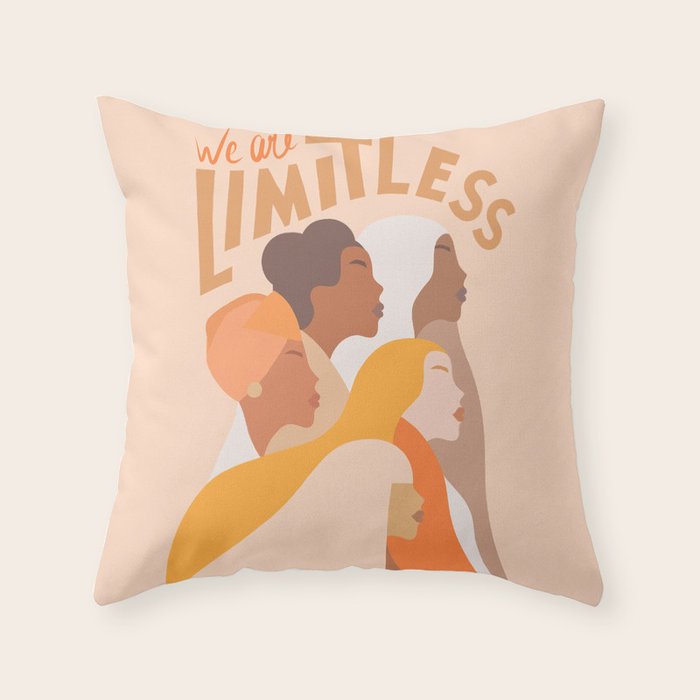 Girl Power - We are limitless  Throw Pillow Gallery Image 6