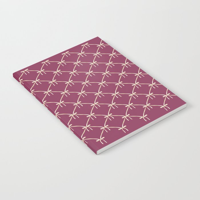 Bows & Ribbons Pattern XXXIII Plum Purple Notebook Gallery Image 1
