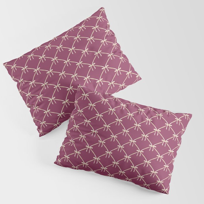 Bows & Ribbons Pattern XXXIII Plum Purple Pillow Sham Gallery Image 1