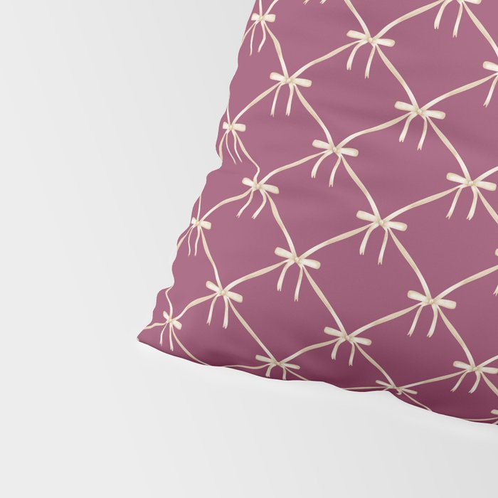 Bows & Ribbons Pattern XXXIII Plum Purple Pillow Sham Gallery Image 4