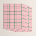 Grid Lines Pink and Green Geometric Pattern Wrapping Paper Gallery Image 3