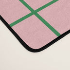 Grid Lines Pink and Green Geometric Pattern Desk Mat Gallery Image 4