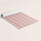 Grid Lines Pink and Green Geometric Pattern Yoga Mat Gallery Image 2
