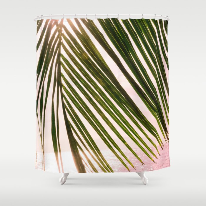 Tropical Sunset Ocean Palm Dream #2 #tropical #beach #wall #decor #art #society6 Shower Curtain Gallery Image 1