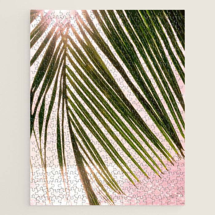 Tropical Sunset Ocean Palm Dream #2 #tropical #beach #wall #decor #art #society6 Jigsaw Puzzle Gallery Image 1