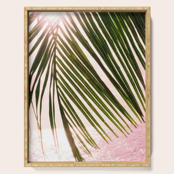 Tropical Sunset Ocean Palm Dream #2 #tropical #beach #wall #decor #art #society6 Serving Tray Gallery Image 1