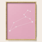 Leo Zodiac Star Constellation Line Art Soft Pink Serving Tray Gallery Image 1