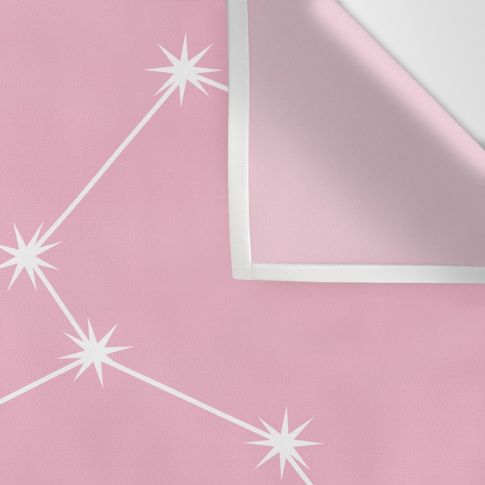 Leo Zodiac Star Constellation Line Art Soft Pink Wall Tapestry Gallery Image 3
