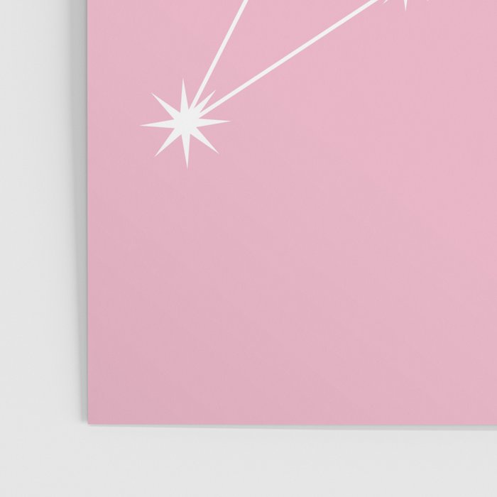 Leo Zodiac Star Constellation Line Art Soft Pink Poster Gallery Image 3