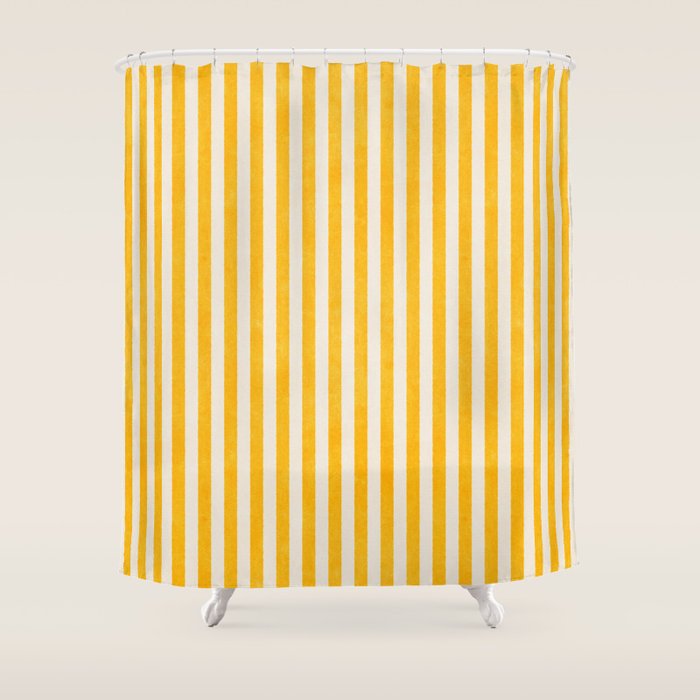 STRIPES - 07 - Goldenrod Shower Curtain Gallery Image 1