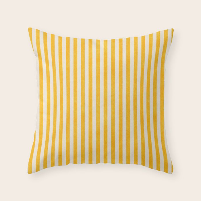 STRIPES - 07 - Goldenrod Throw Pillow