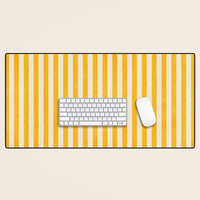 STRIPES - 07 - Goldenrod Desk Mat Gallery Image 1
