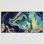 DRAMAQUEEN - GOLD INDIGO MARBLE Desk Mat Gallery Image 3