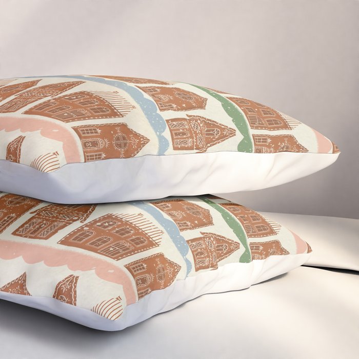 Gingerbread Village Stripe Pillow Sham Gallery Image 3
