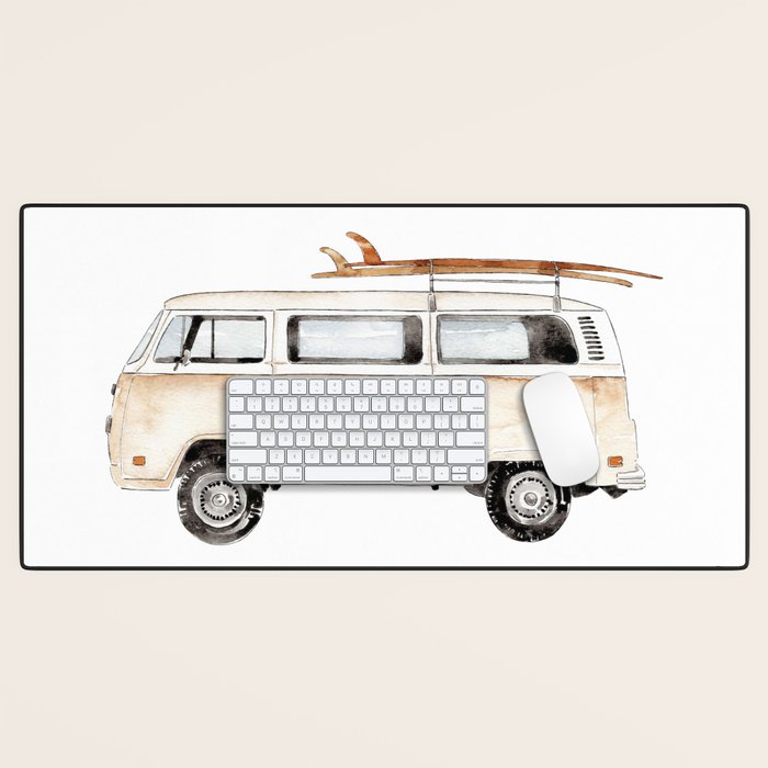 Surf Vintage Minivan Desk Mat Gallery Image 1